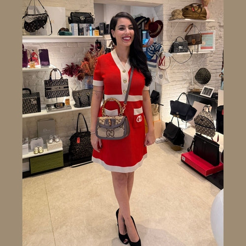 Gucci GUCCI BAMBOO 1947 GG Canvas Handbag