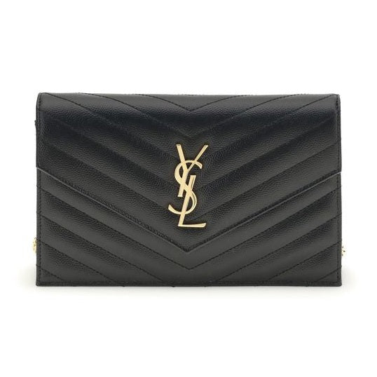 Saint Laurent Black Calf Leather Bos Taurus Wallet