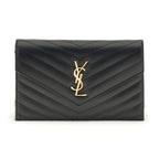 Saint Laurent Black Calf Leather Bos Taurus Wallet
