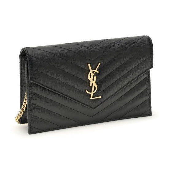 Saint Laurent Black Calf Leather Bos Taurus Wallet