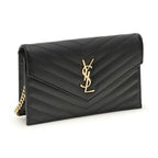 Saint Laurent Black Calf Leather Bos Taurus Wallet