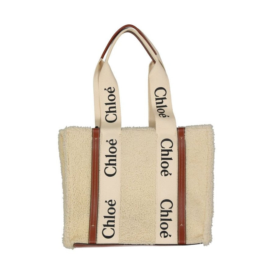 Chloé Beige Lamb Fur Tote Bag