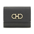 Ferragamo Black Calf Leather Bos Taurus Wallet