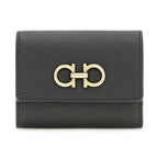 Ferragamo Black Calf Leather Bos Taurus Wallet