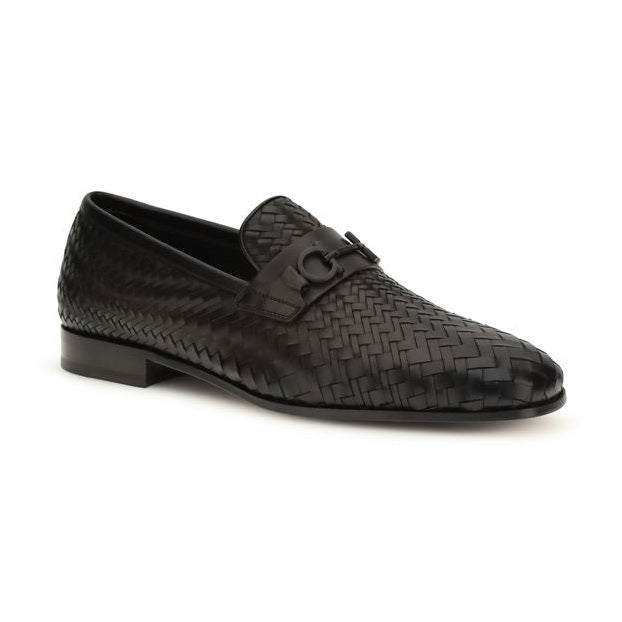 Ferragamo Brown Calf Leather Bos Taurus Slip-On Loafers
