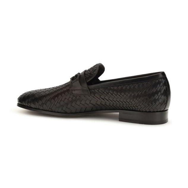 Ferragamo Brown Calf Leather Bos Taurus Slip-On Loafers