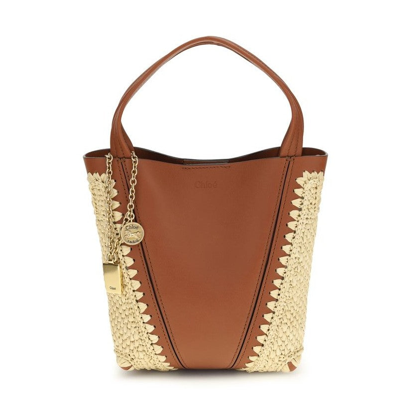 Chloé Beige Raffia Shoulder Bag