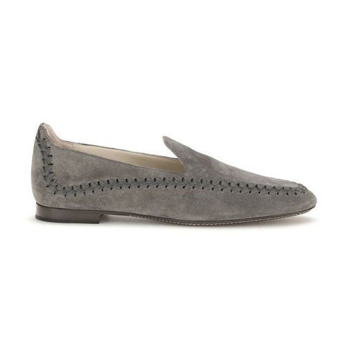 Giorgio Armani Gray Calf Leather Bos Taurus Slip-On Loafers