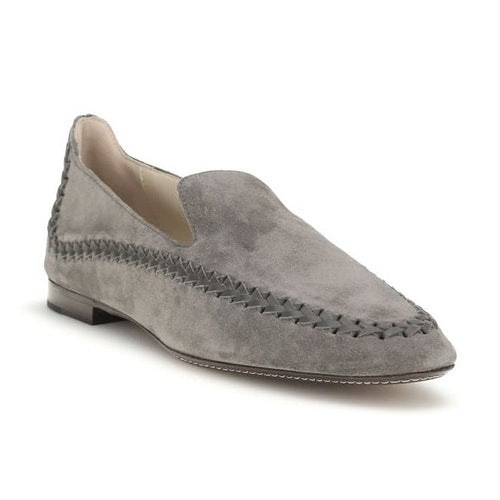 Giorgio Armani Gray Calf Leather Bos Taurus Slip-On Loafers