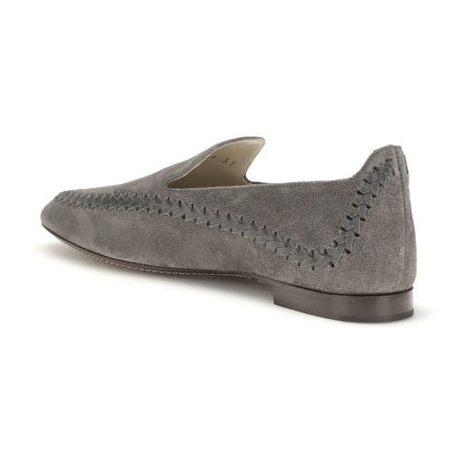 Giorgio Armani Gray Calf Leather Bos Taurus Slip-On Loafers