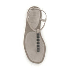 Brunello Cucinelli Beige Calf Leather Bos Taurus Flat Sandals