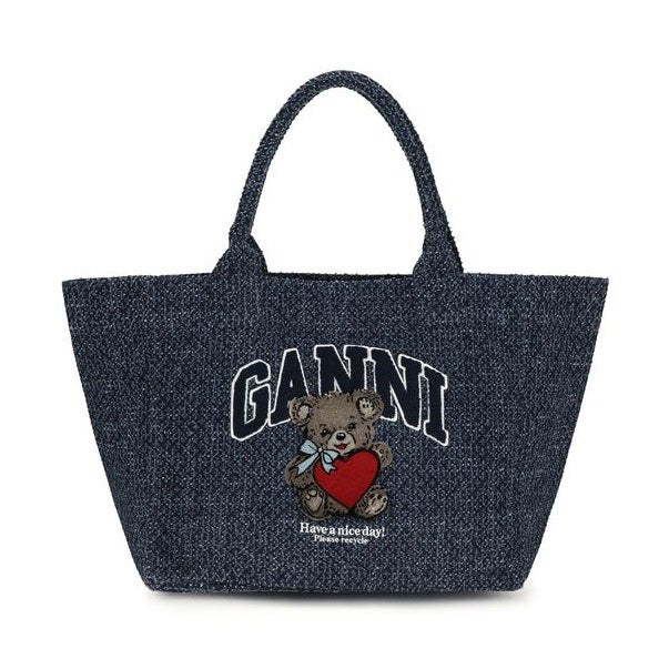 Ganni Blue Cotton Shoulder Bag
