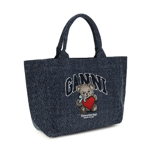 Ganni Blue Cotton Shoulder Bag