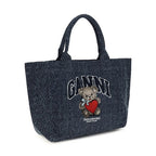 Ganni Blue Cotton Shoulder Bag