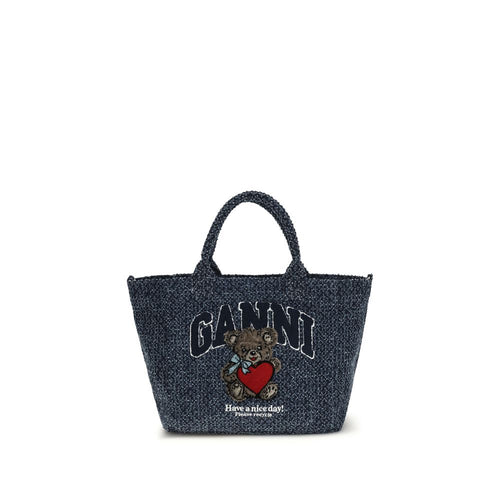Ganni Blue Cotton Shoulder Bag