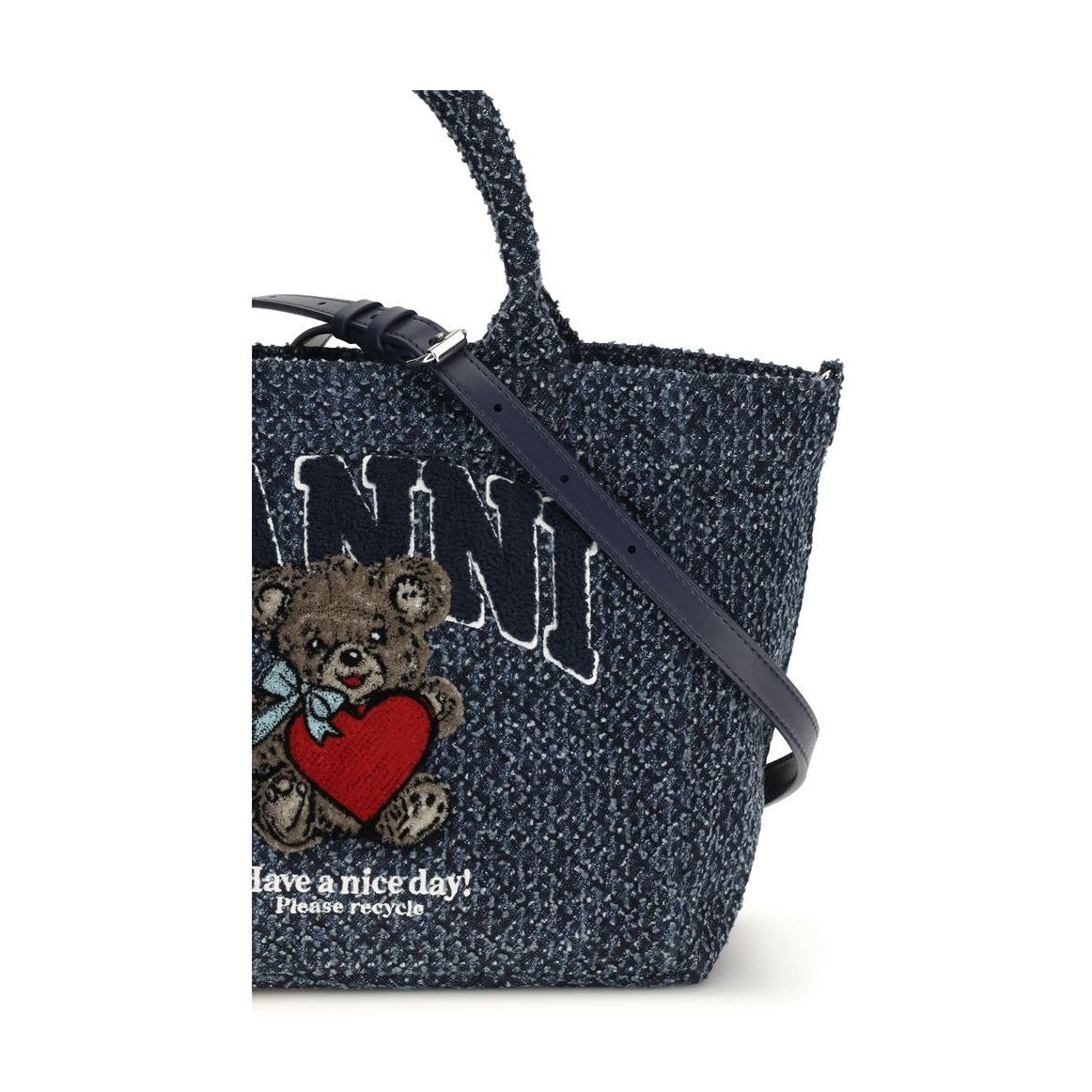 Ganni Blue Cotton Shoulder Bag