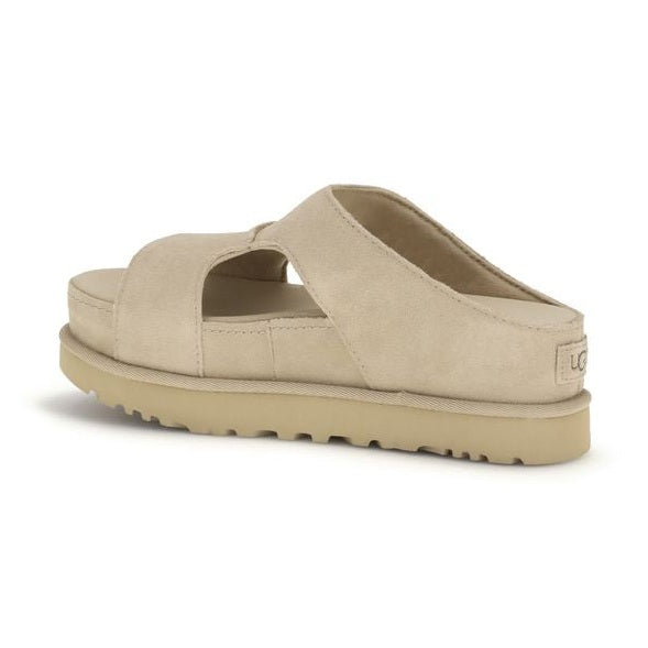 UGG Beige Calf Leather Bos Taurus Platform Sandals