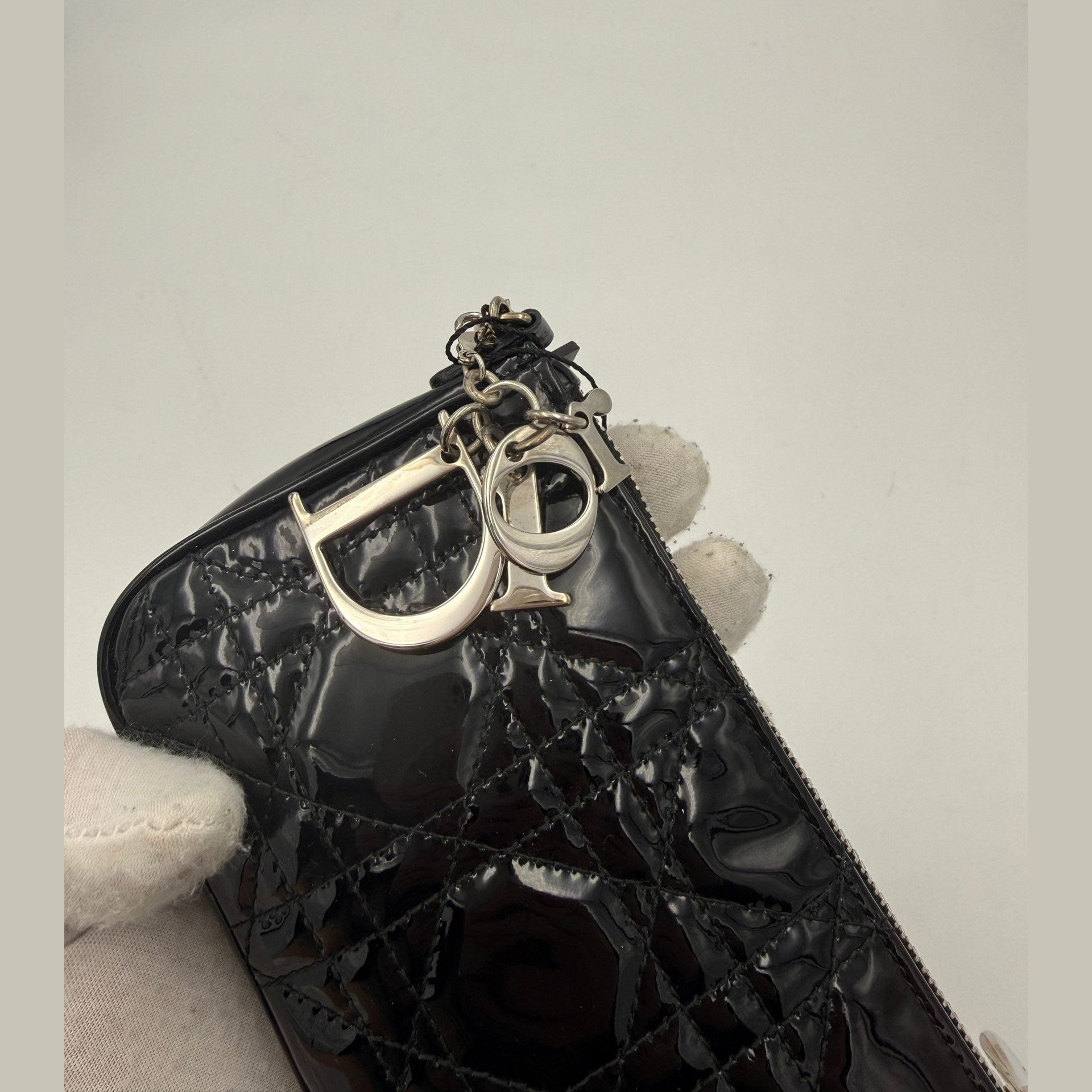 DIOR Lady Dior Cannage Patent Pouch