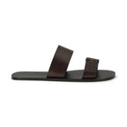Saint Laurent Brown Calf Leather Bos Taurus Flat Sandals