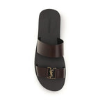 Saint Laurent Brown Calf Leather Bos Taurus Flat Sandals