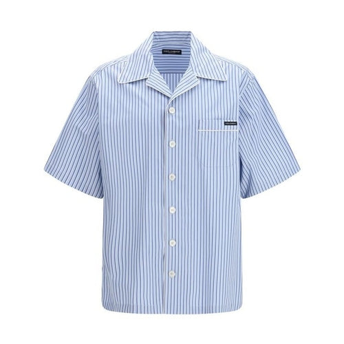 Dolce & Gabbana Blue Cotton Shortsleeve Shirt