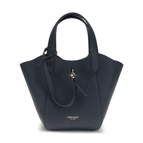 Giorgio Armani Blue Calf Leather Bos Taurus Handbag