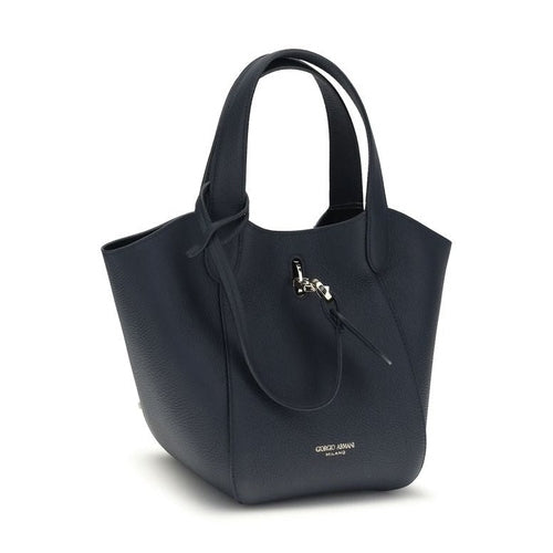 Giorgio Armani Blue Calf Leather Bos Taurus Handbag
