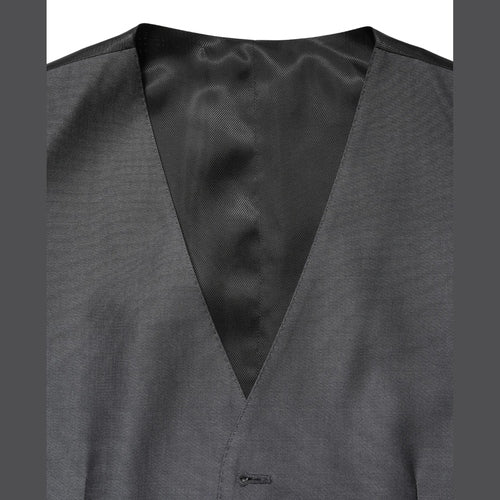Dolce & Gabbana Dark Gray Single Breasted Men Waistcoat Vest
