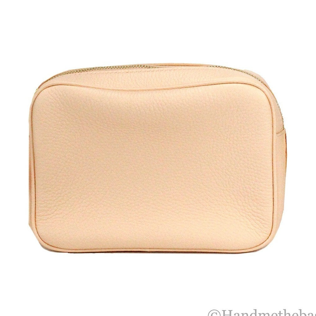 Burberry Small Branded Peach Pink Grainy Leather Camera Crossbody Bag