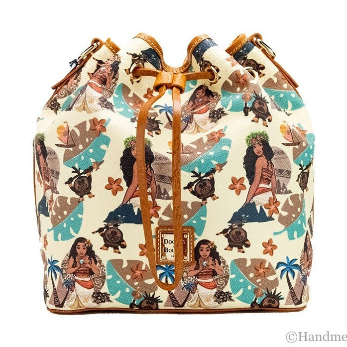 Dooney & Bourke Disney Medium Moana Coated Cotton Bucket Crossbody Bag Purse