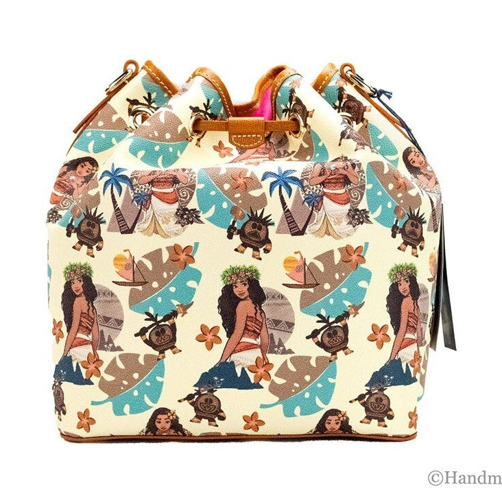 Dooney & Bourke Disney Medium Moana Coated Cotton Bucket Crossbody Bag Purse