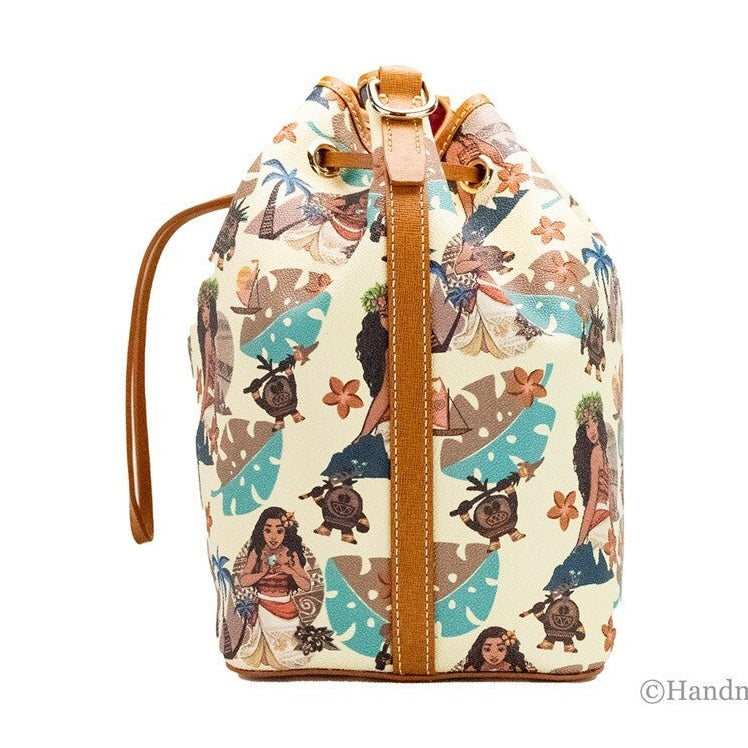Dooney & Bourke Disney Medium Moana Coated Cotton Bucket Crossbody Bag Purse