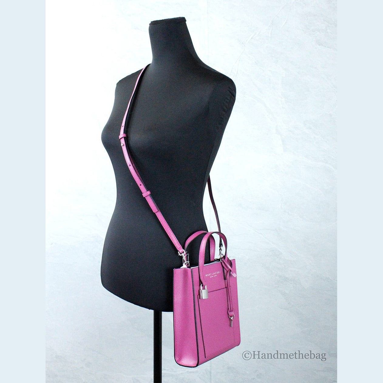 Marc Jacobs Mini Grind Cactus Flower Pebbled Leather Crossbody Tote Bag