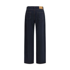 Max Mara Blue Cotton Casual Pants