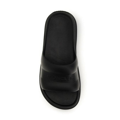 Moncler Black Rubber Flat Sandals