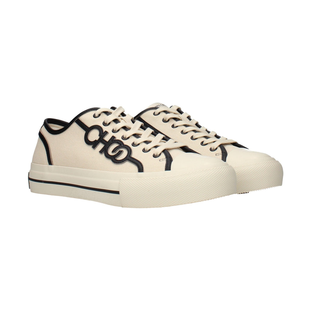 Jimmy Choo Beige Fabric Low Top Sneakers