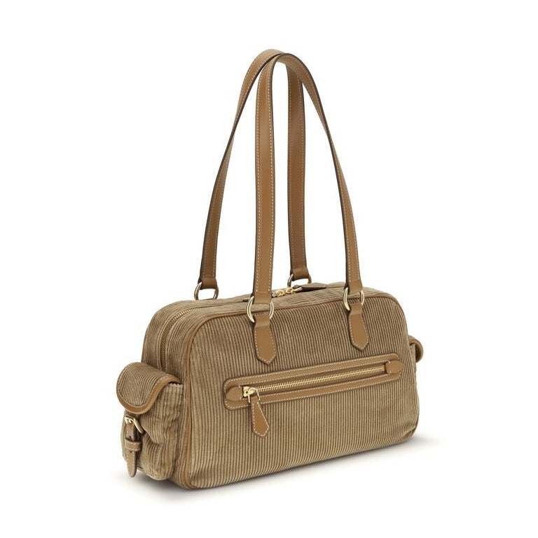 Miu Miu Beige Cotton Shoulder Bag