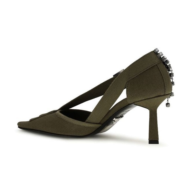 Prada Bicolor Cotton High Heel Pumps
