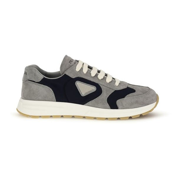 Prada Blue Calf Leather Bos Taurus Athletic Sneakers