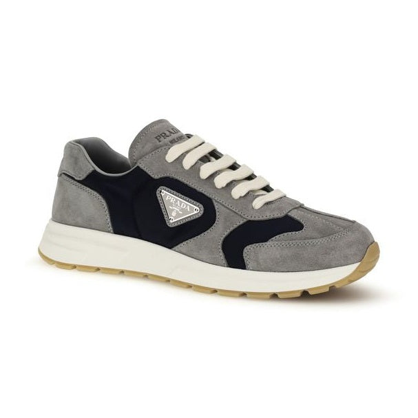 Prada Blue Calf Leather Bos Taurus Athletic Sneakers
