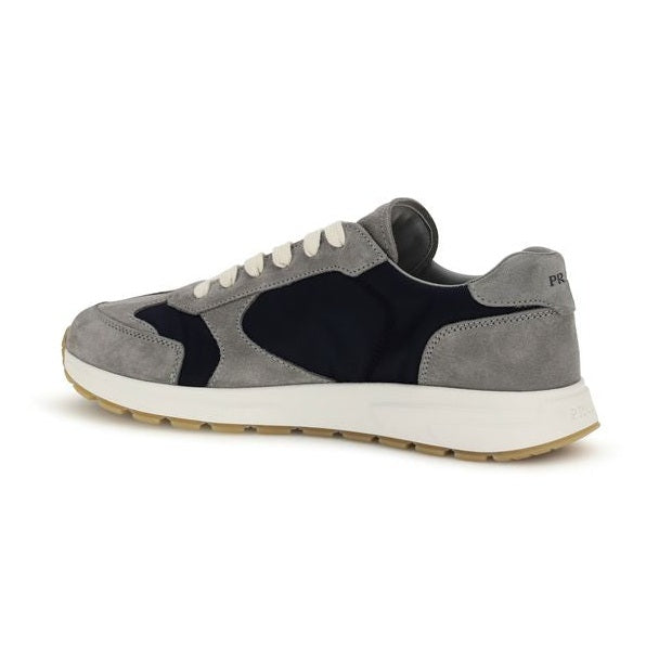 Prada Blue Calf Leather Bos Taurus Athletic Sneakers