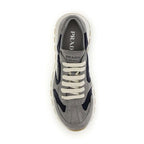 Prada Blue Calf Leather Bos Taurus Athletic Sneakers
