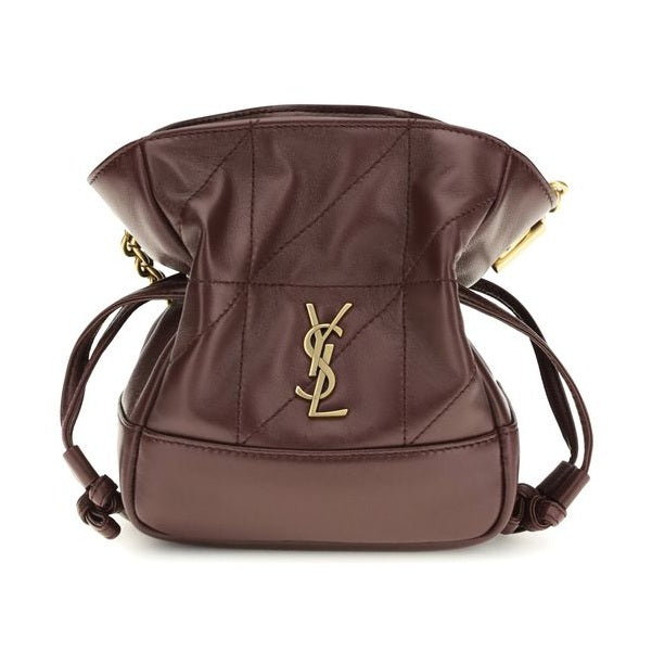 Saint Laurent Bordeaux Lamb Ovis Aries Aries Clutch Bag