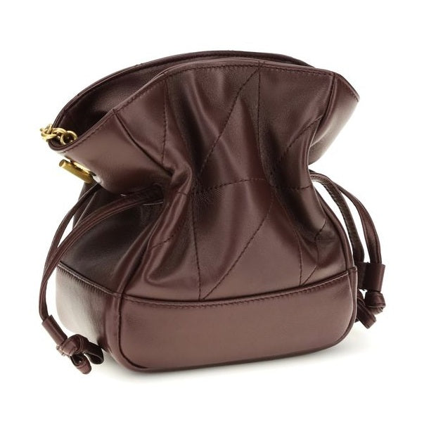 Saint Laurent Bordeaux Lamb Ovis Aries Aries Clutch Bag