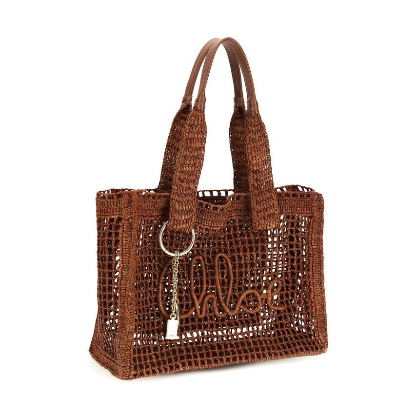 Chloé Brown Raffia Shoulder Bag
