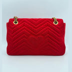 Gucci GUCCI MARMONT Red Velvet Handbag