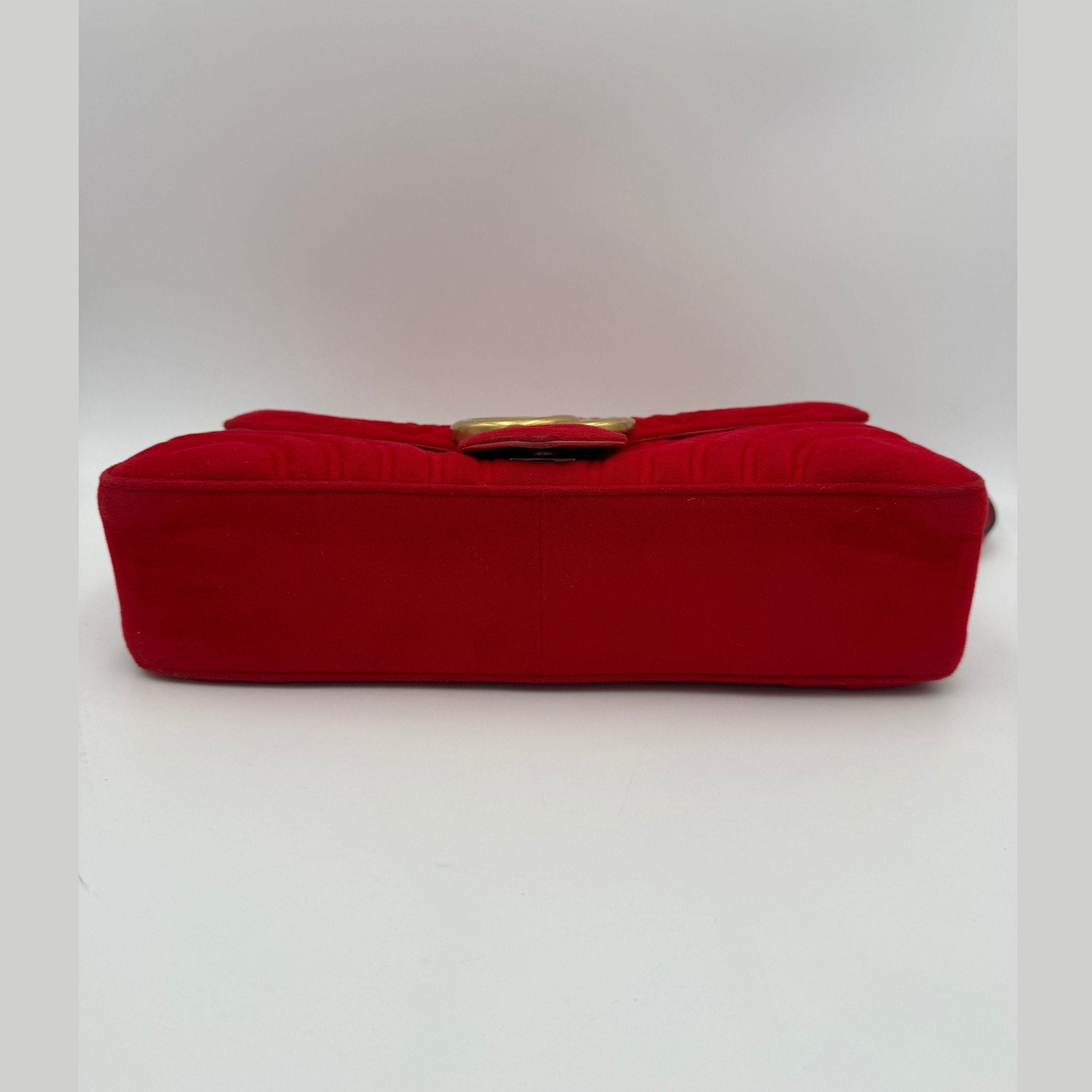 Gucci GUCCI MARMONT Red Velvet Handbag