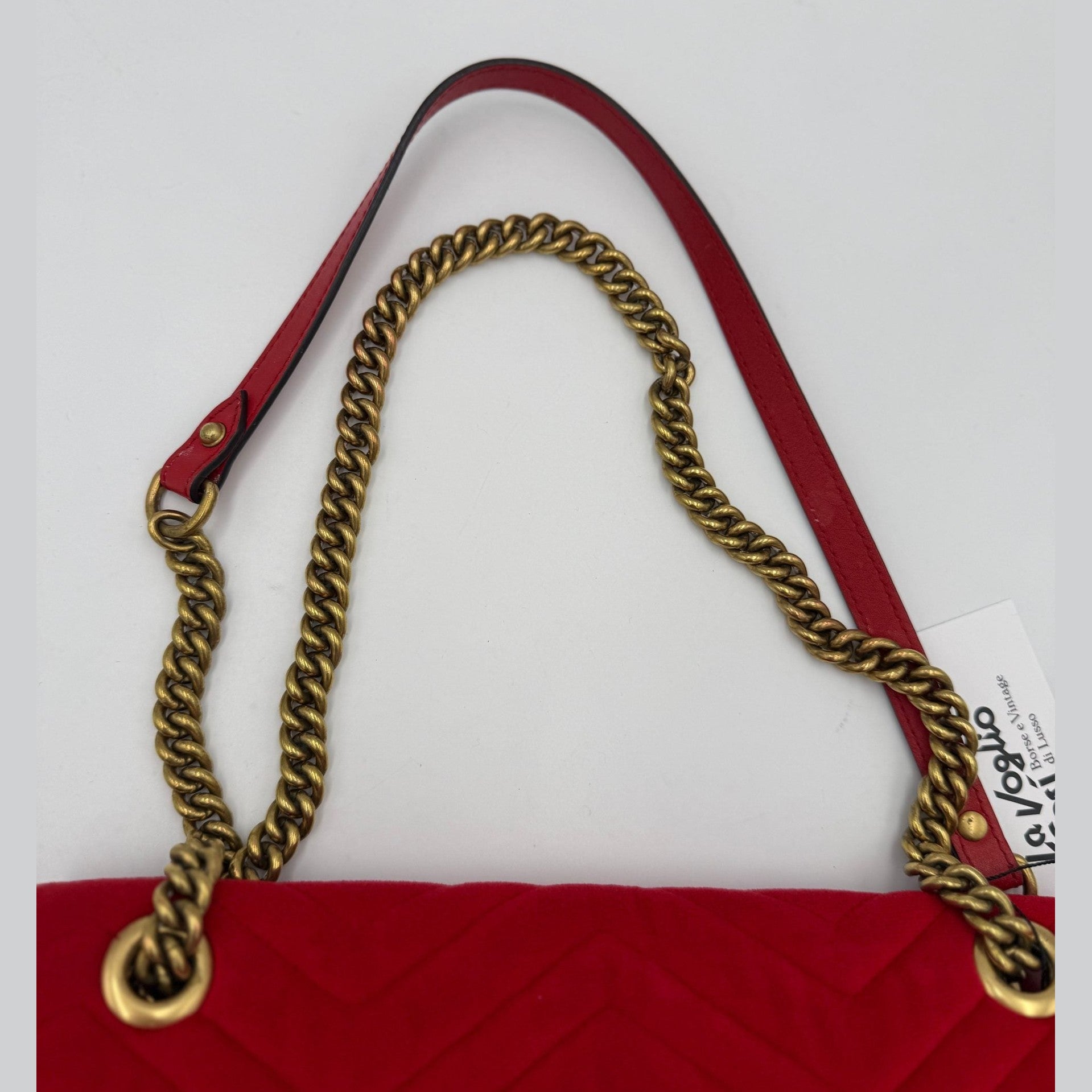 Gucci GUCCI MARMONT Red Velvet Handbag