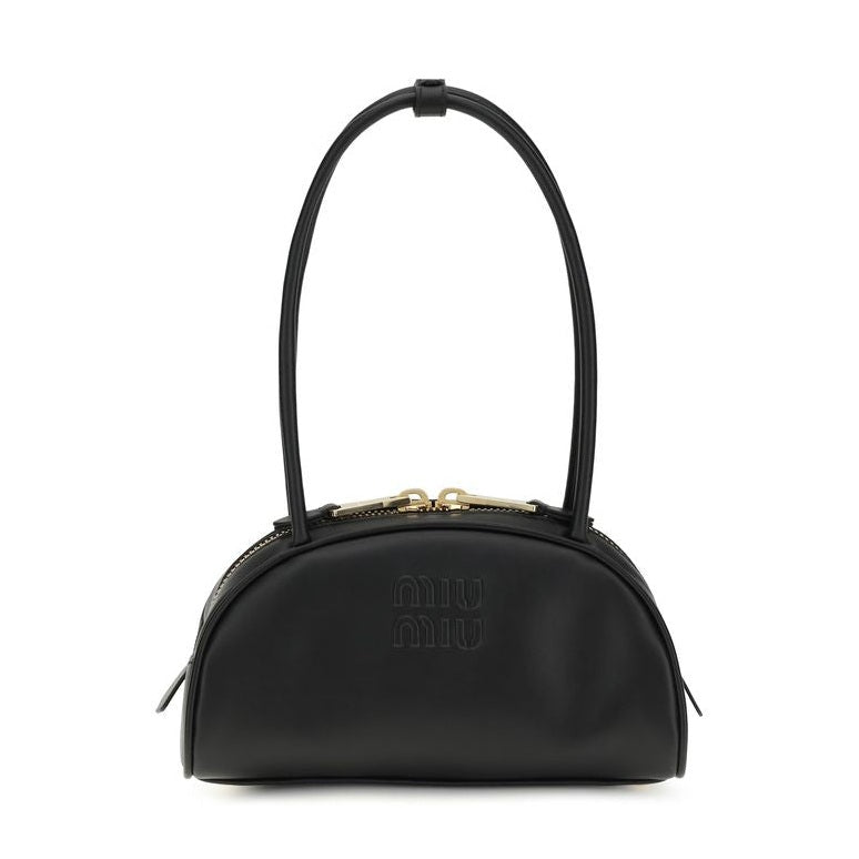 Miu Miu Black Calf Leather Bos Taurus Shoulder Bag