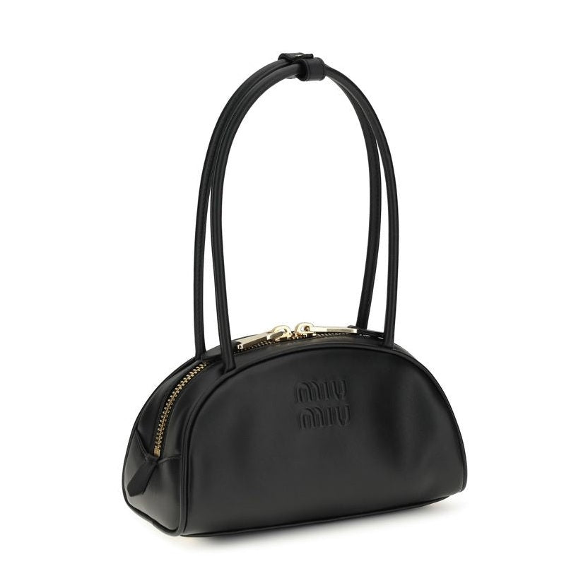 Miu Miu Black Calf Leather Bos Taurus Shoulder Bag